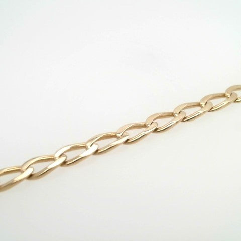 14 Karat Yellow Gold 5 Mm Elongated Curb Link Bracelet, 8"