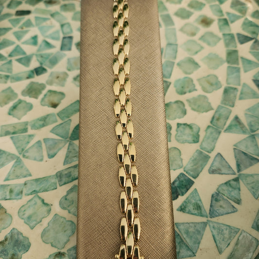 14K Yellow Polished Fancy Link Bracelet (7.5 Inches; 13.74 Grams)