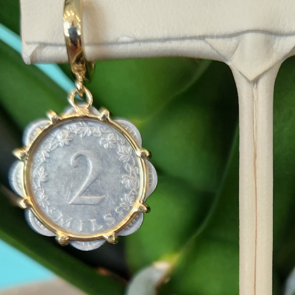 14 Karat Yellow Gold Maltese Coin Dangle Earrings