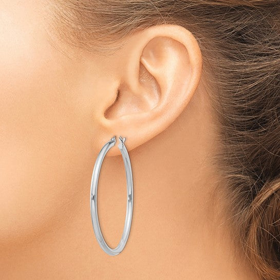 Sterling Silver Round Hoop Earrings