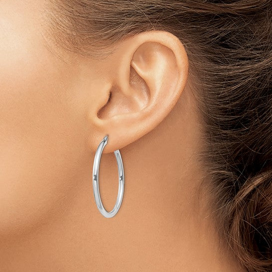 Sterling Silver Round Hoop Earrings