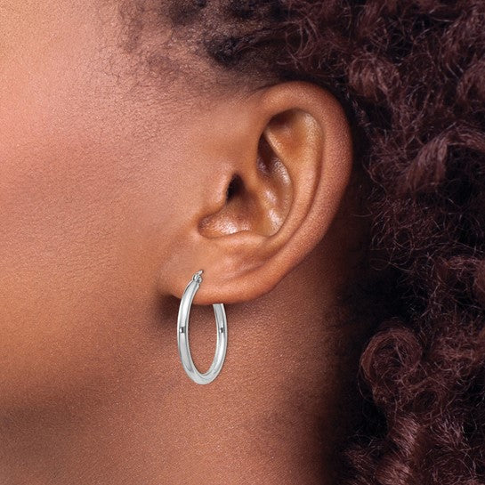 Sterling Silver Round Hoop Earrings