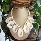 Sterling Silver Indian River Oyster Shell And Freshwater Pearl Necklace 19"