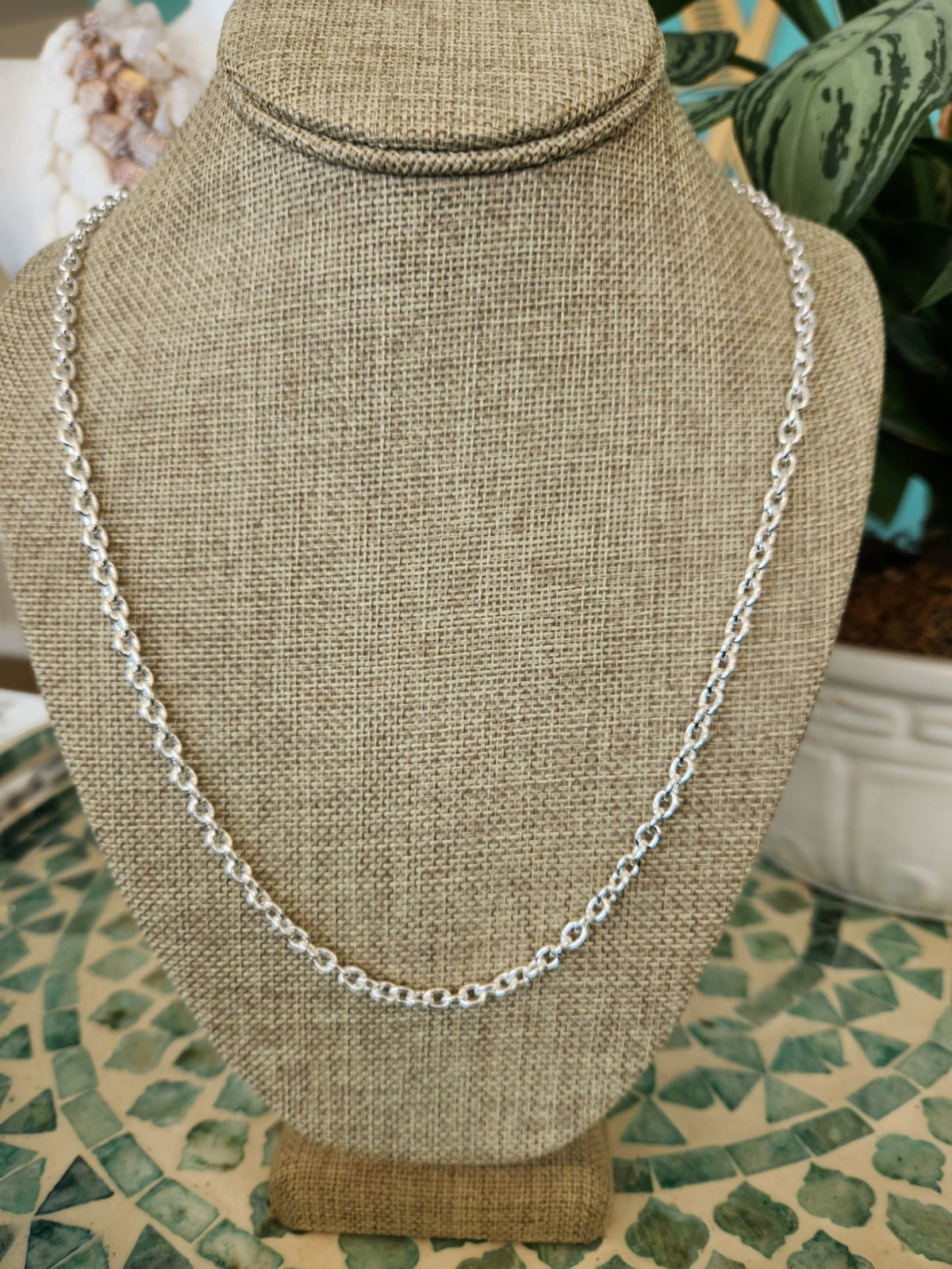 Sterling Silver 4.5mm Polished Cable chain - 28 " Length