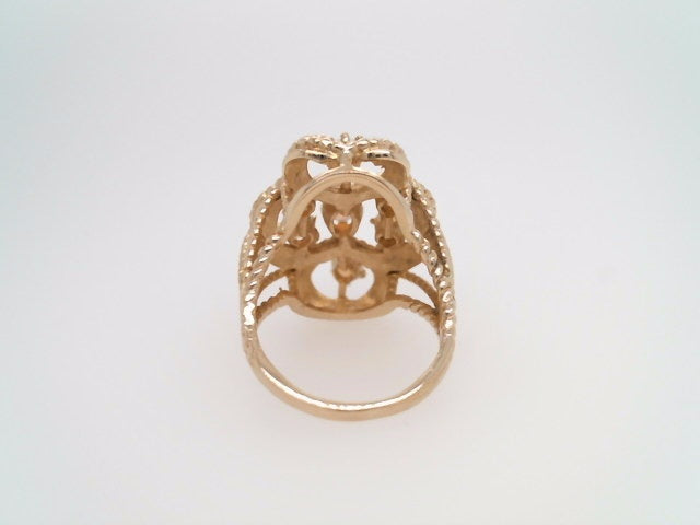 **Online Clearance** Vintage 14 Karat Yellow Gold Opal Cluster Cocktail Ring With Rope Detail