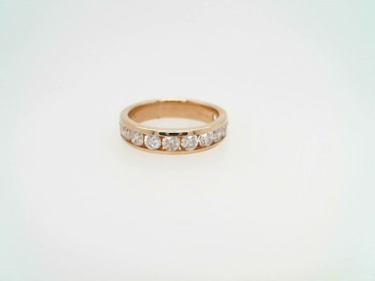 Vintage 14 Karat Yellow Gold Channel Set Diamond Band Ring