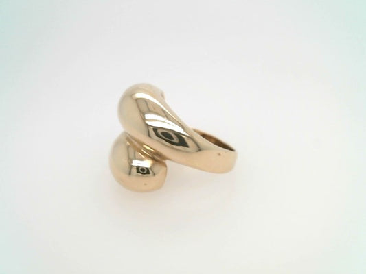 Vintage 14 Karat Yellow Gold Sculptured Bypass Ring