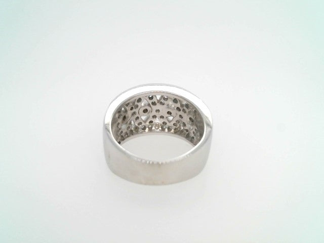 Vintage 18 Karat White Gold "X" Design Diamond Band Ring