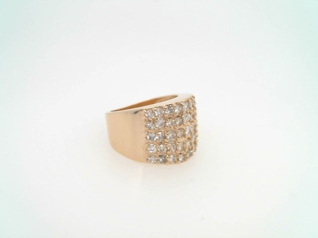 Vintage 14 Karat Yellow Gold 14 Mm Wide Diamond Pave Band Ring
