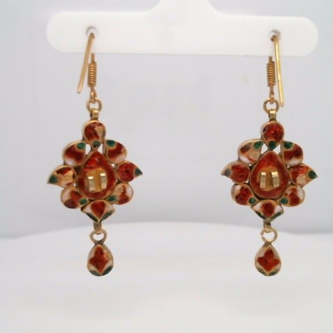 Vintage Handmade 22 Karat Yellow Gold Ruby & Diamond Indian Polki Styl