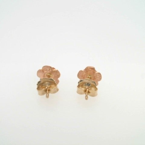 Vintage 14 Karat Rose & Yellow Gold 6.5 Mm Roses Stud Earrings