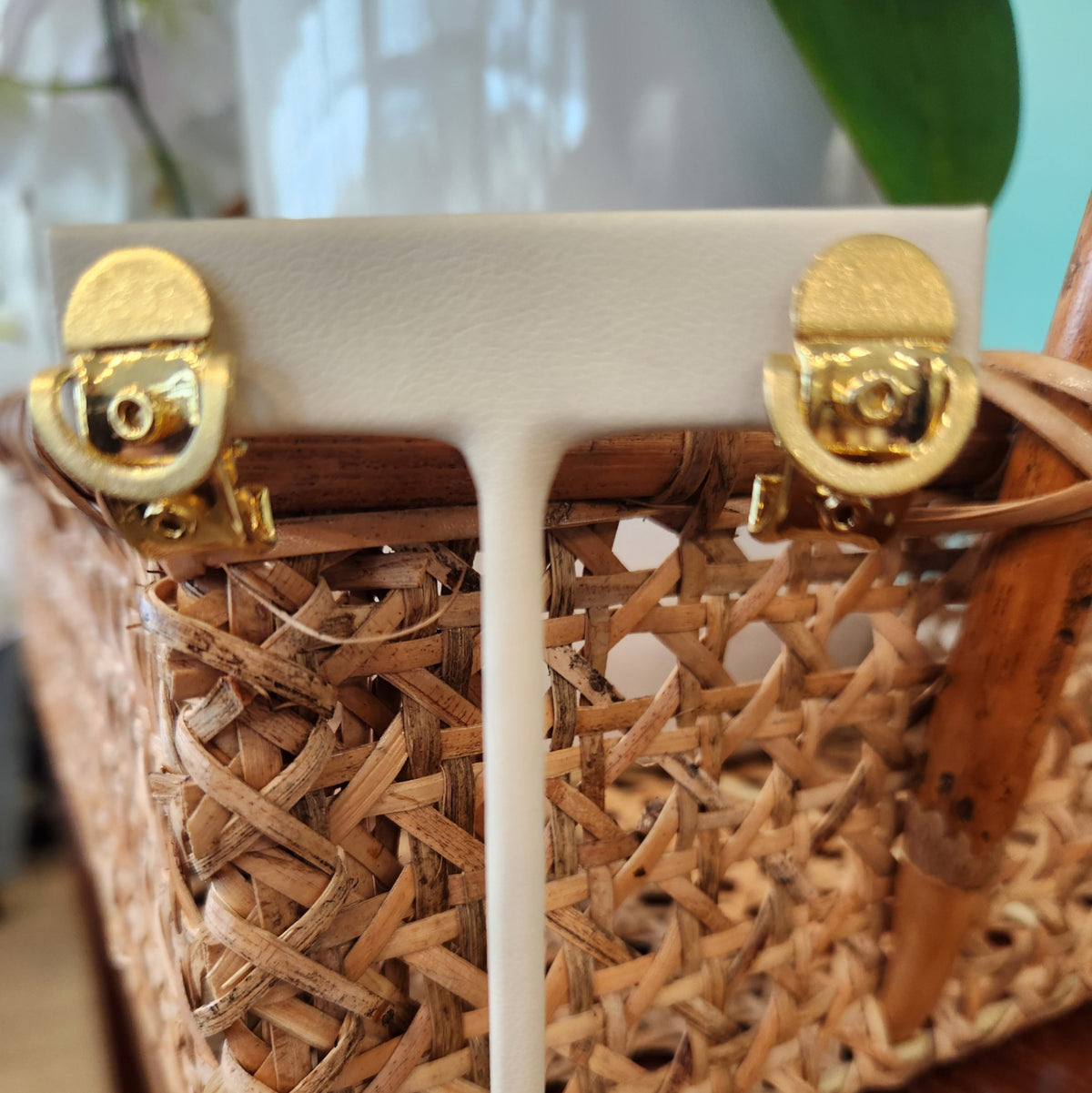 Vintage 18 Karat Yellow Gold Buckle Earrings With Polished & Textured Finish