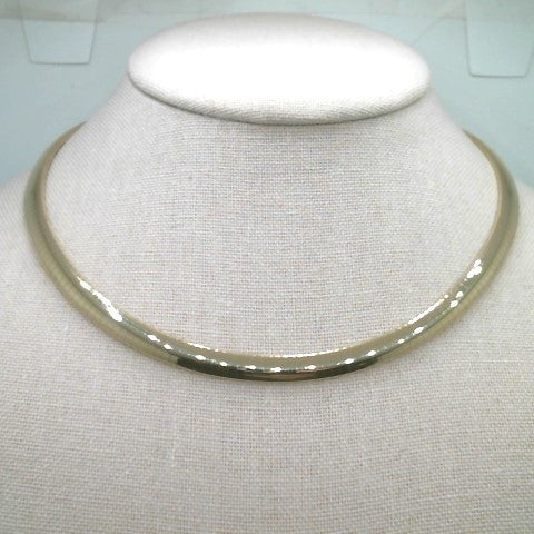 Vintage 14 Karat Yellow Gold 6 Mm Domed Omega Chain Necklace, 16.5"
