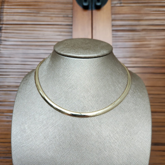 Vintage 14 Karat Yellow Gold 6 Mm Domed Omega Chain Necklace, 16.5"