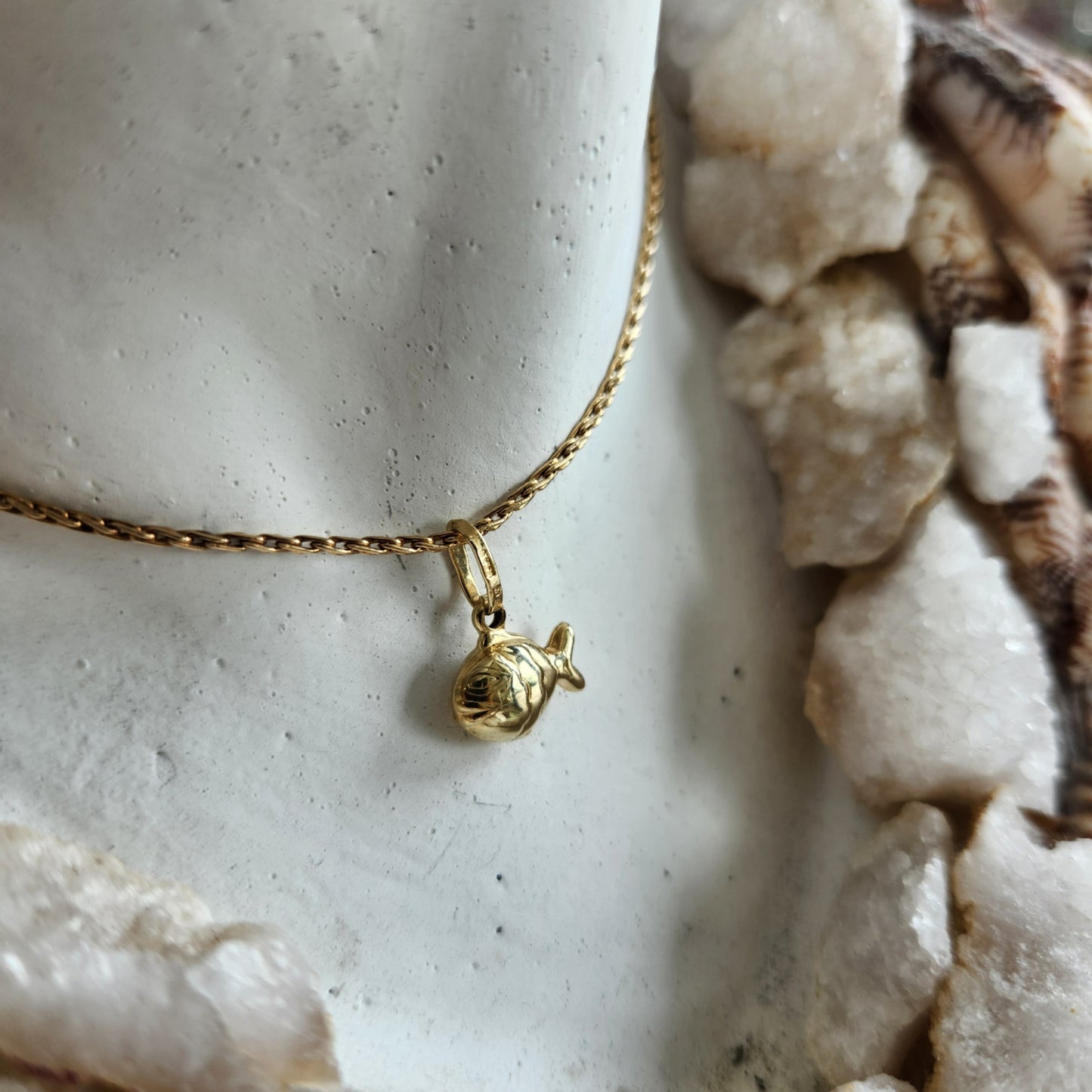 Vintage 14 Karat Yellow Gold Fish Pendant