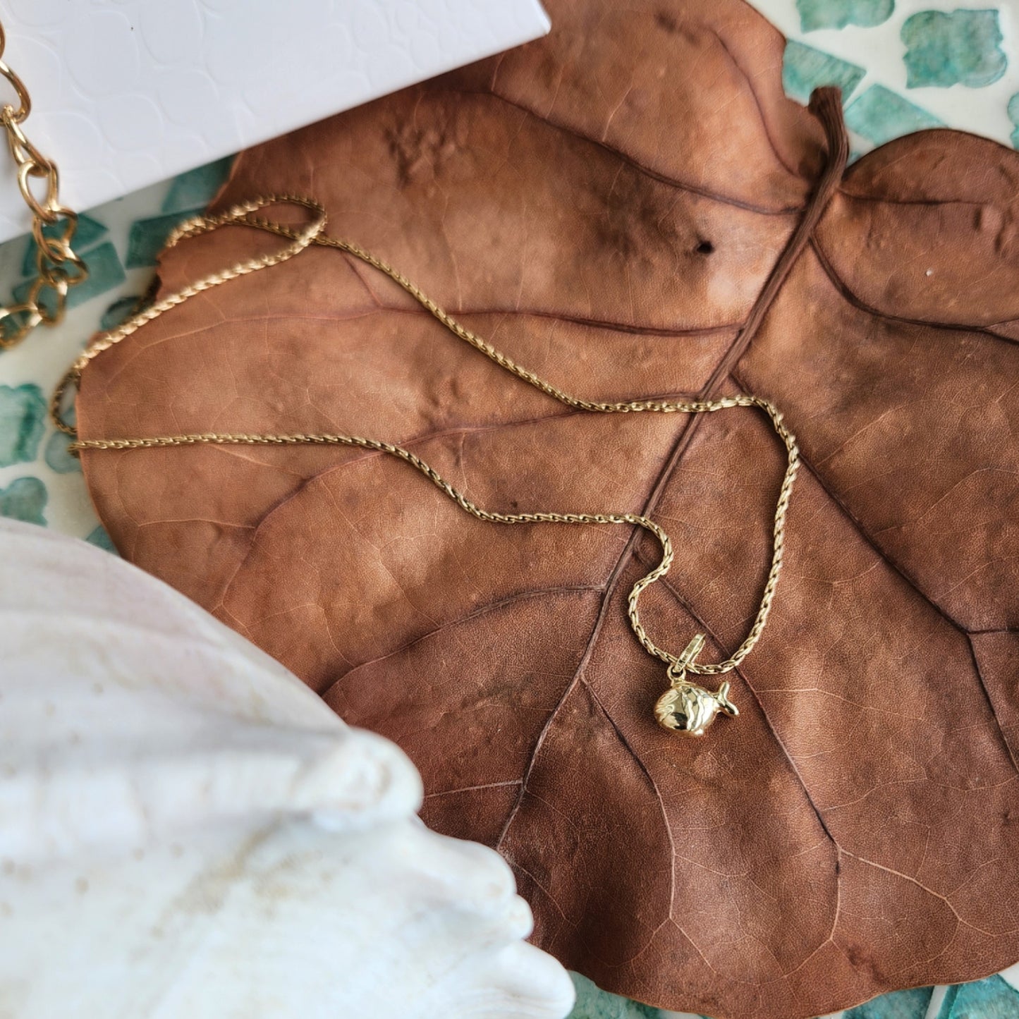 Vintage 14 Karat Yellow Gold Fish Pendant