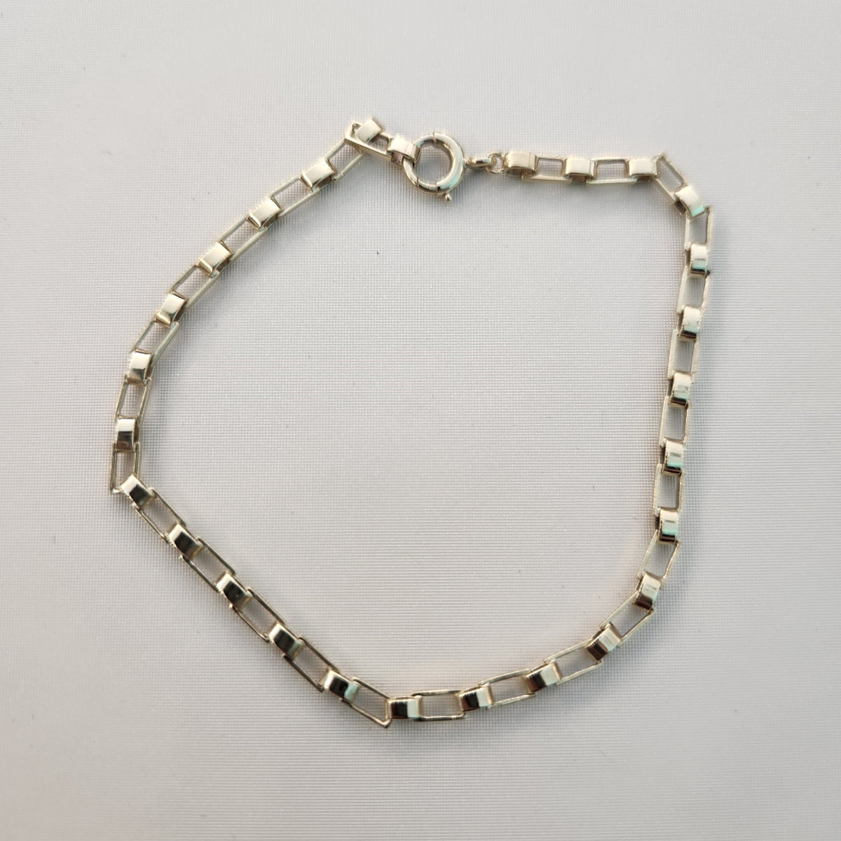 Vintage 14 Karat Yellow Gold 2.75 Mm Rectangular Link Bracelet, 7.25"