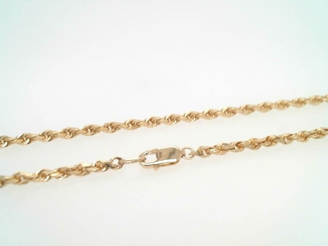 14 Karat Yellow Gold 2.7 Mm Diamond Cut Rope Chain, 30"