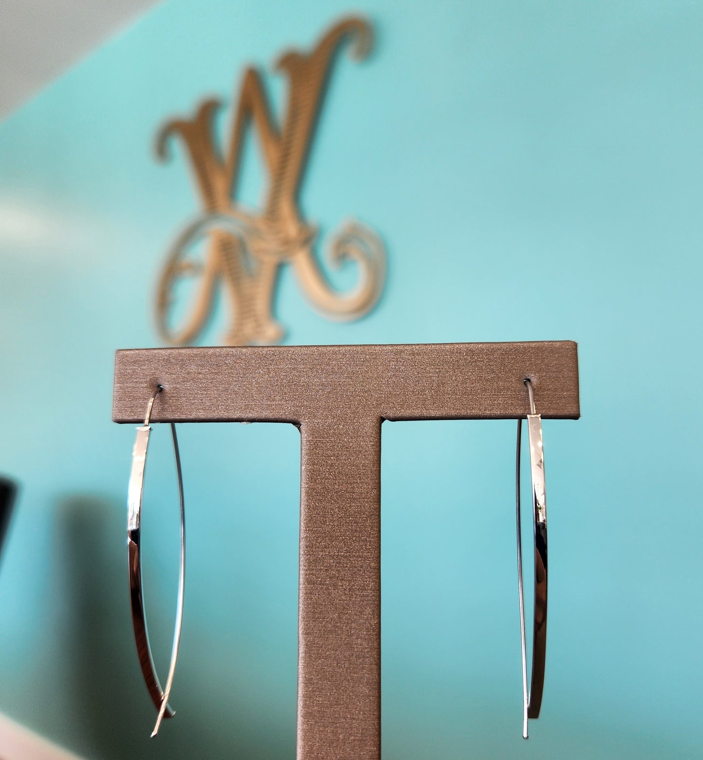 14 Karat White Gold Square Tube White Threader Earrings