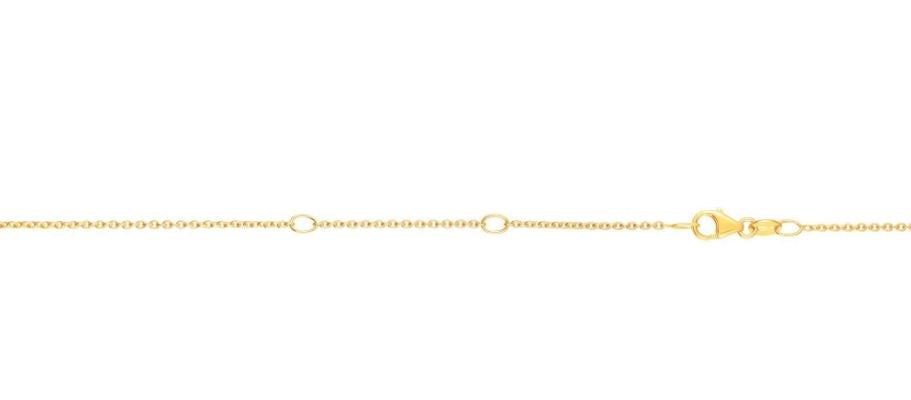 14 Karat Yellow Gold 1.1 Mm Diamond Cut Cable Chain With Lobster Clasp And Jump Ring At 16-17-18"