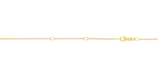 14 Karat Yellow Gold 1.1 Mm Diamond Cut Cable Chain With Lobster Clasp And Jump Ring At 16-17-18"