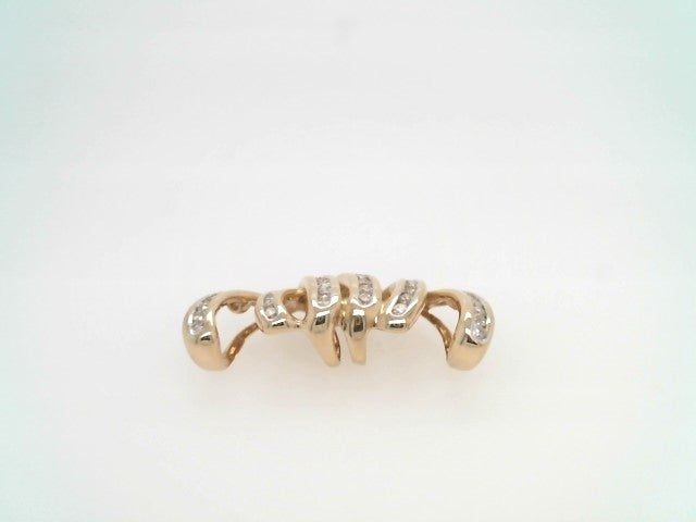 Vintage 14 Karat Yellow Gold Diamond Squiggle Slide Pendant