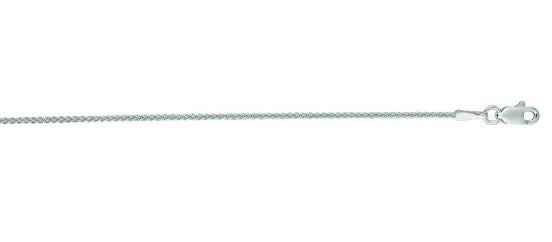 14 Karat White Gold 18" 1.2mm Round Wheat Chain