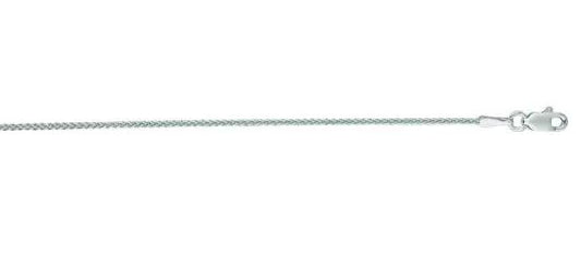 14 Karat White Gold 18" 1.2mm Round Wheat Chain