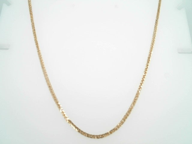 14 Karat Yellow Gold 1 Mm Square Wheat Chain, 18"
