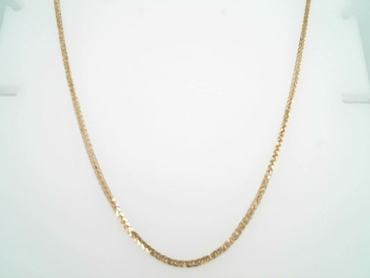 14 Karat Yellow Gold 1 Mm Square Wheat Chain, 18"
