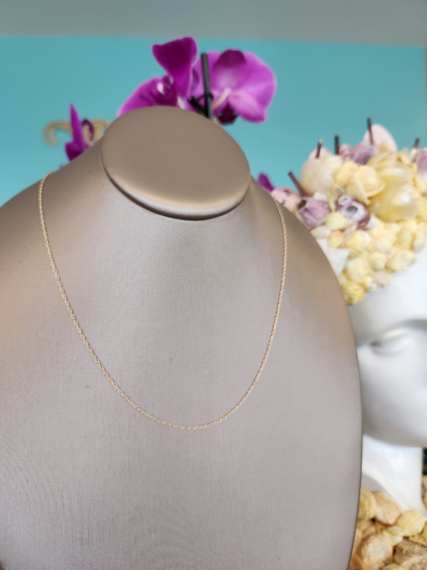 14 Karat Yellow Gold 1 Mm Rope Chain, 18.5"