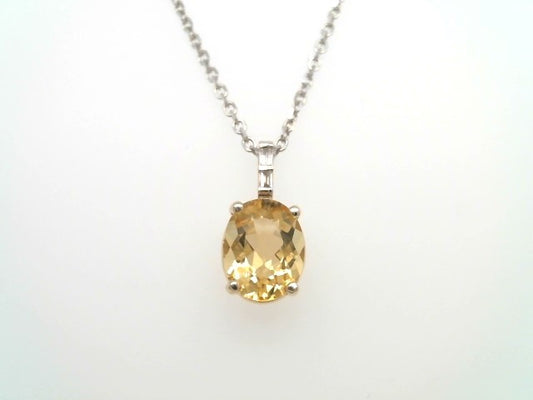 14 Karat Yellow & White Gold Heliodor & Diamond Pendant