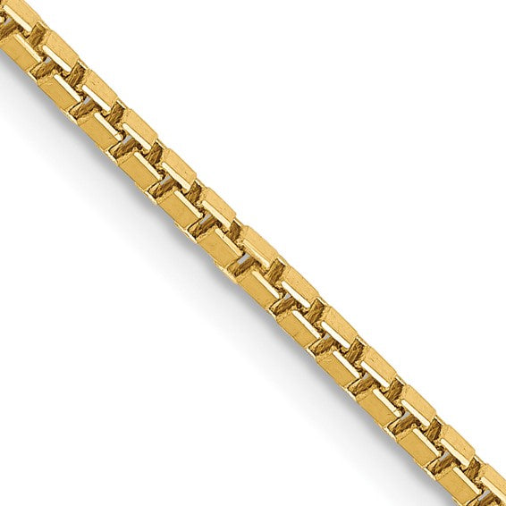 14 Karat Yellow Gold 1.5mm Box Chain with Lobster Clasp 18"