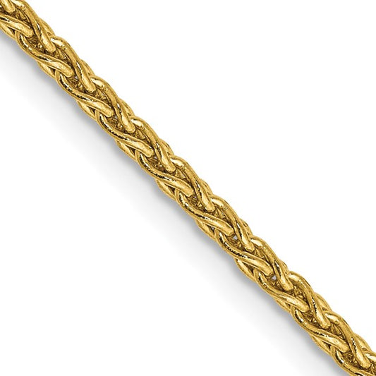 14 Karat Yellow Gold 1.75 Mm Parisian Wheat Chain With Lobster Clasp 18"