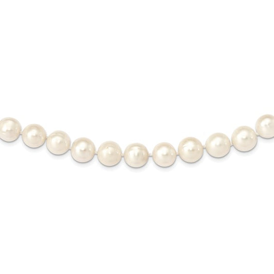 White Round 11-12 Mm Freshwater Cultured Pearl Necklace 18"