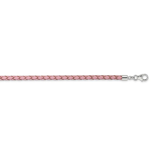 Pink Leather Chocker/Wrap Necklace & Bracelet 14 Inch with 2 Inch Extender