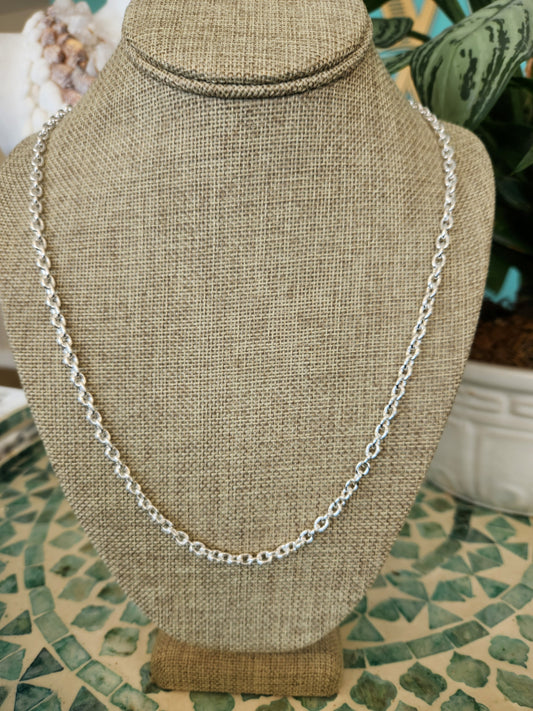 Sterling Silver 4.5mm Polished Cable chain - 28 " Length