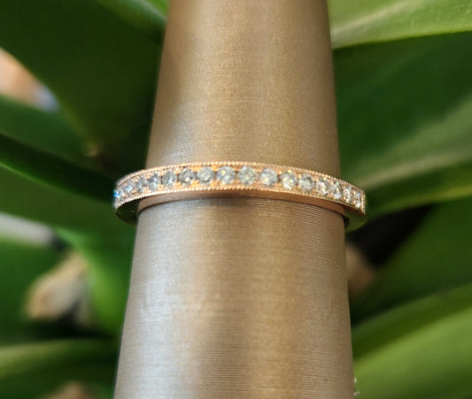 Online Special * 14K Yellow Gold Eternity Band Channel Set with Millgrain
