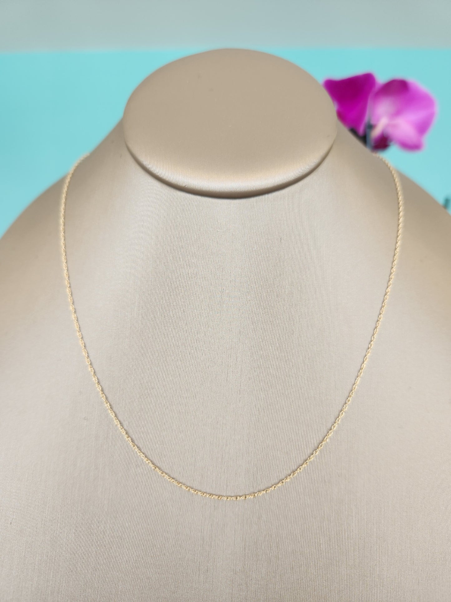 14 Karat Yellow Gold 1 Mm Rope Chain, 18.5"
