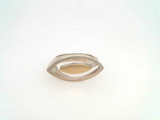 Sterling Silver & 18 Karat Yellow Gold "My Eye On You" Ring With Brushed Finish