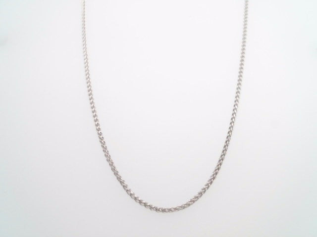 14 Karat White Gold 18" 1.2mm Round Wheat Chain