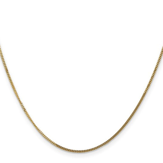 14 Karat Yellow Gold 1.3 Mm Curb Chain 16"