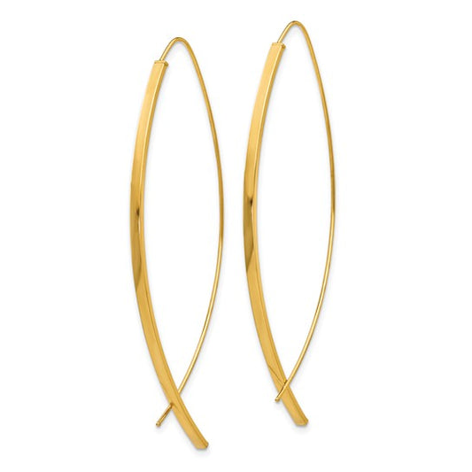 14 Karat Yellow Gold 1.75 Mm Square Tube Wire Theader Earrings