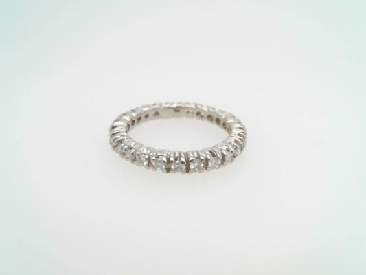 18 Karat White Gold 4 Prong Set Eternity Band Ring
