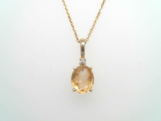14 Karat Yellow Gold Ciritine Pendant With Diamond Accent