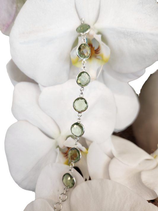 Adjustable 7.5 to 7.75 Inch Sterling Silver Bracelet with 22.5 CTW Dou