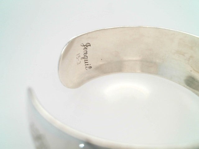 Vintage Sterling Silver "Daffodil" Etched Cuff Bangle Bracelet, Signed S. Kirk & Sons, Jonquil