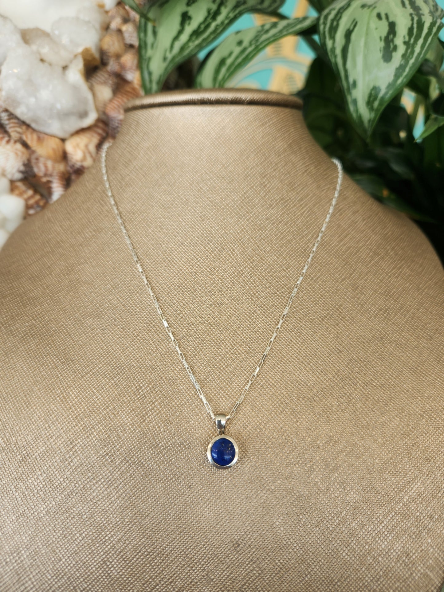 Sterling Silver Bezel Set Cabochon Lapis Lazuli Solitaire Pendant