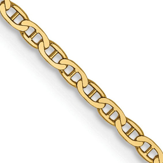 14 Karat Yellow Gold 1.5 Mm Flat Anchor Link Chain 18 Inch