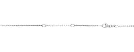 14 Karat White Gold 1.1 Mm Diamond Cut Cable Chain With Lobster Clasp And Jump Ring At 16-17-18"